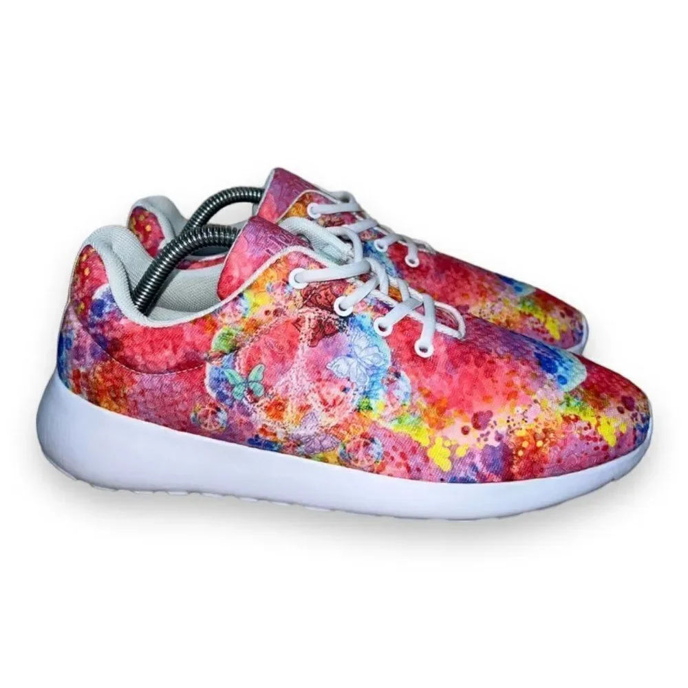 Yes‎ We Vibe Peace and Butterflies Pink Women's 9.5